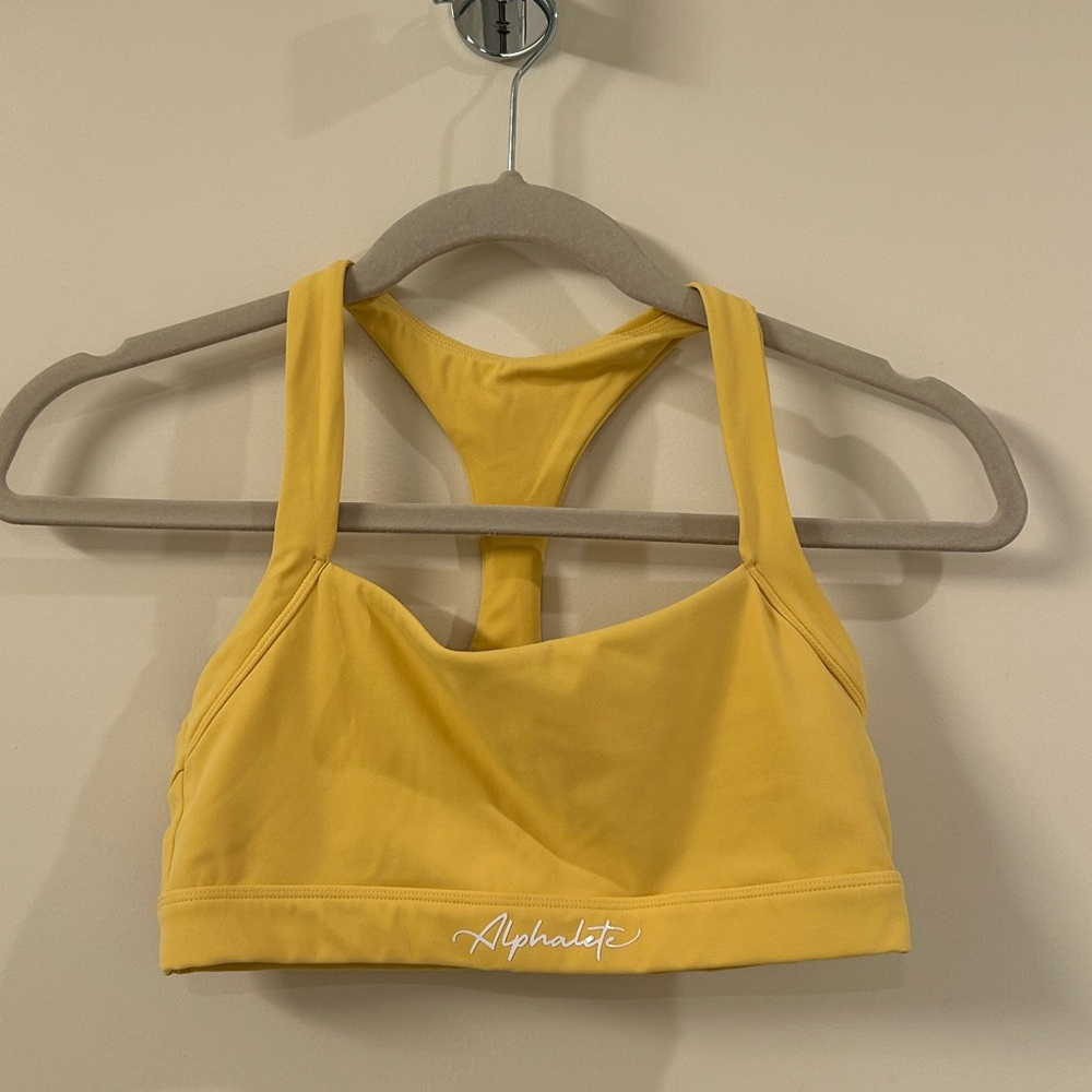 Yellow Alphalete Sports Bra and Shorts Set - Picture 6 of 7